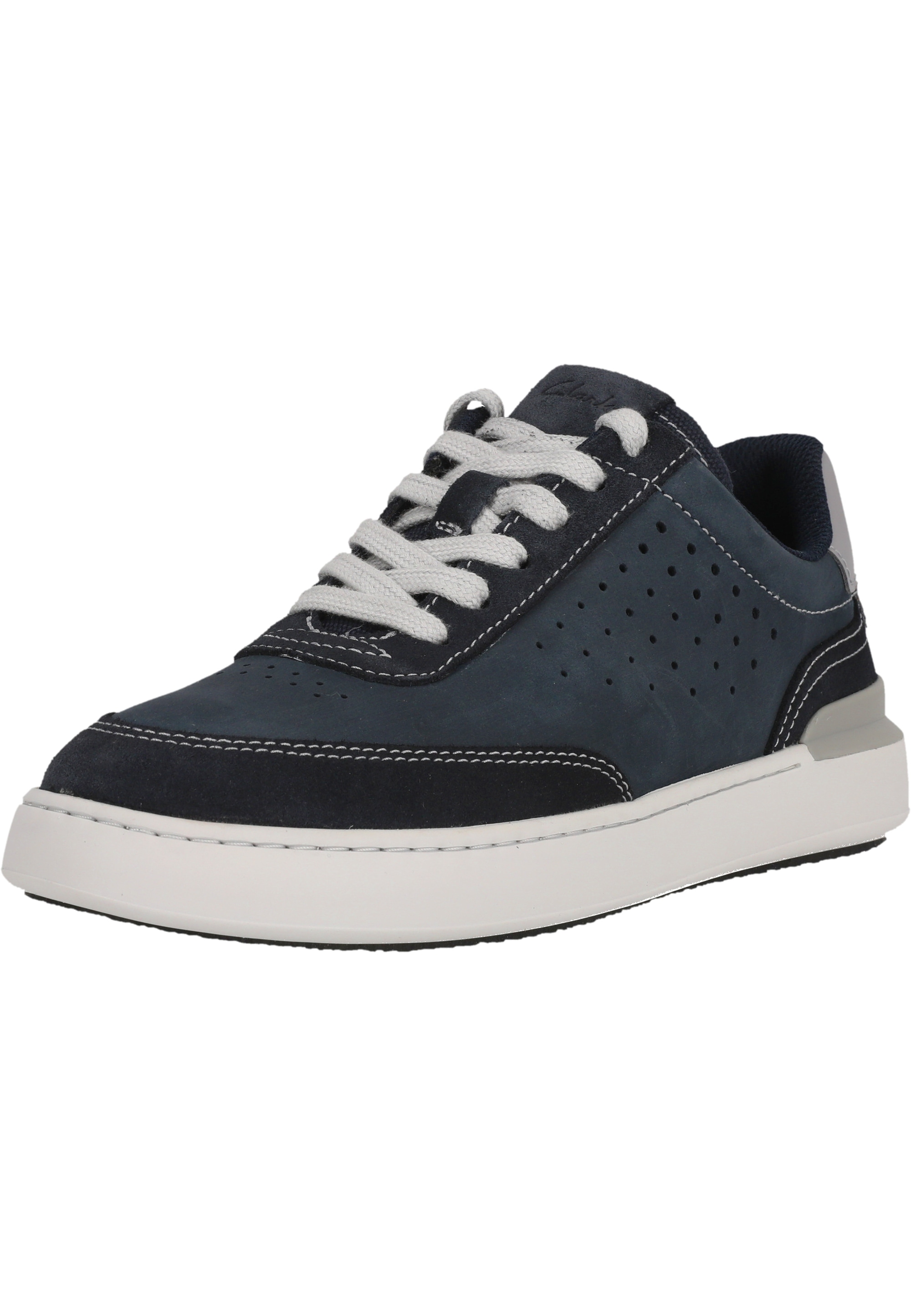 Sneaker CLARKS "Courtlite", Herren, Gr. 41,5, blau, Kunstfaser, Schuhe Sneaker, mit federndem Fußbett