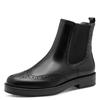 Chelseaboots TAMARIS, Damen, Gr. 42, schwarz, Leder, klassisch, Schuhe, Blockabsatz, Stiefelette, Businessschuh mit eleganter Lyralochung