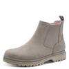 Chelseaboots TAMARIS, Damen, Gr. 40, grau (hellgrau), Nubukleder, Elastischer Einsatz, unifarben, casual, Schuhe, Blockabsatz, Basicboots, Stiefelette mit dezenten Ziernähten