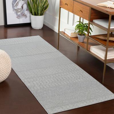 Teppich LIVABLISS "CIXI", grau, B:80cm H:11mm L:220cm, Kunstfaser, Teppiche, Skandinavischer Teppich, Kurzflor Boho-Wohnzimmerteppich, Läufer Image