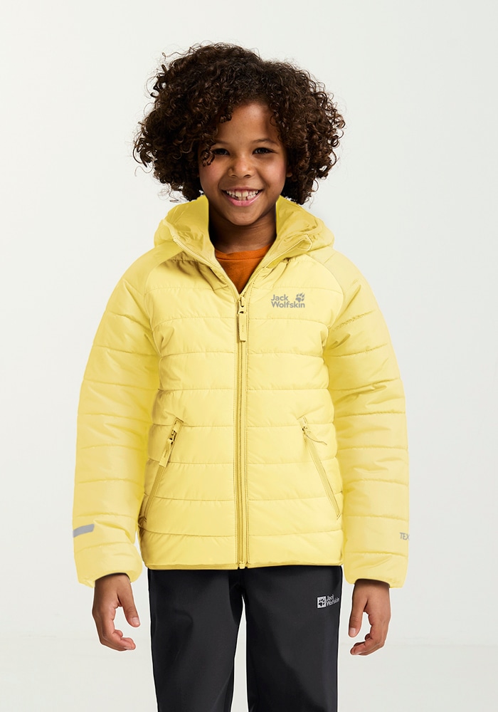 Outdoorjacke JACK WOLFSKIN "ZENON JKT KIDS", Kinder, Gr. 152, lemonice, Oberstoff: 100% POLYESTER; Kontrastmaterial 1: 100% POLYESTER; Füllung 1: 100% POLYESTER; Futter 1: 100% POLYESTER, Jacken Image