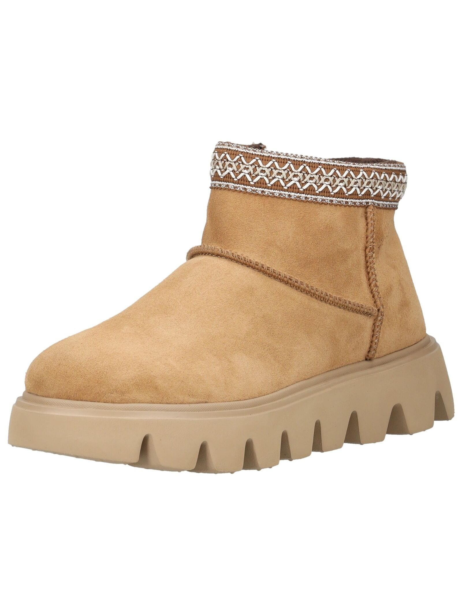 Plateaustiefelette RIEKER "Rieker Stiefelette Leder", Damen, Gr. 38, beige, Leder, Schuhe
