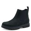 Chelseaboots TAMARIS, Damen, Gr. 37, blau (navy), Nubukleder, Elastischer Einsatz, unifarben, casual, Schuhe, Blockabsatz, Basicboots, Stiefelette mit dezenten Ziernähten