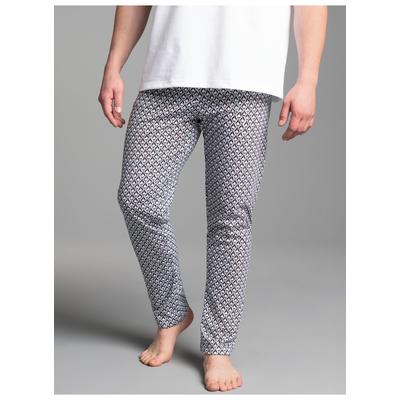 Schlafanzug TRIGEMA "TRIGEMA Schlafanzughose mit Allover-Pinguin-Print", Herren, Gr. S, weiß, 100% Baumwolle, casual, Homewear-Sets Image