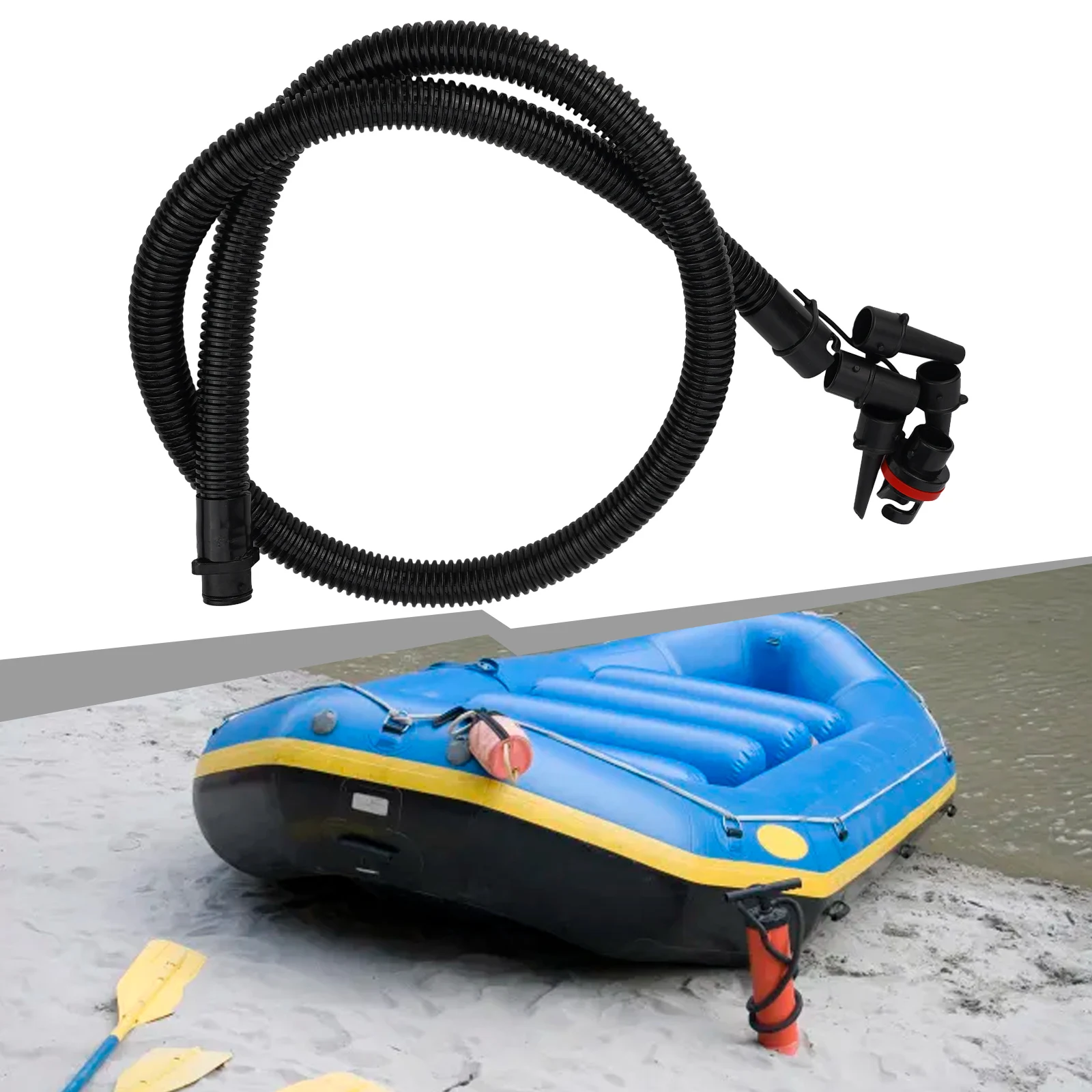 1set Air Pump Inflatable Tube Hand Pump Hose 5 Connectors For Kayak Paddle Board Sups Surfboard Board Air Pump Inflatable Tube