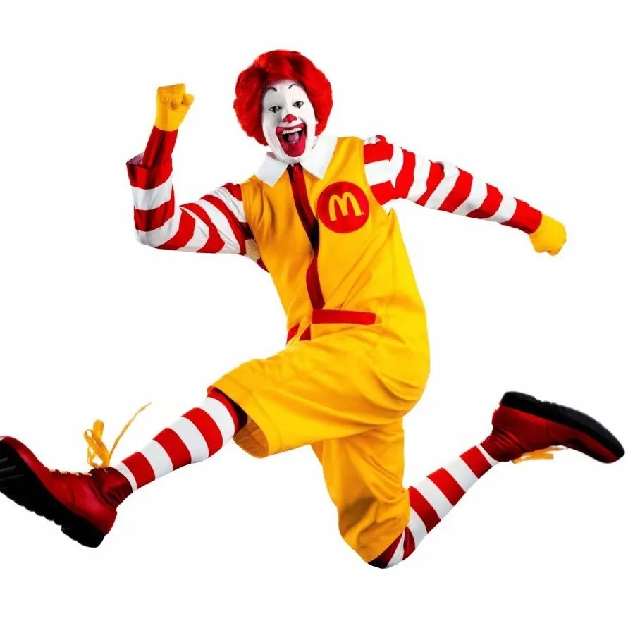 Fast food worker cosplay costume costume costume costume party cosplay clown character welcome Halloween costume
