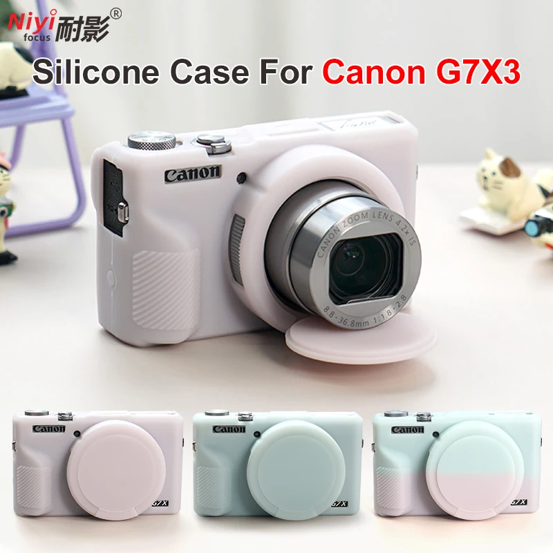 Camera Case for Canon G7X3 G7XIII G7X MarkIII Camera Full Case Silicone Cover Bag Protector Summer Light With Glass film