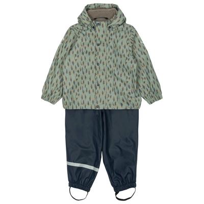 Mikk-Line - Kid's PU Rain Set with Fleece Suspension 104 - Regenset Gr 98 bunt Image