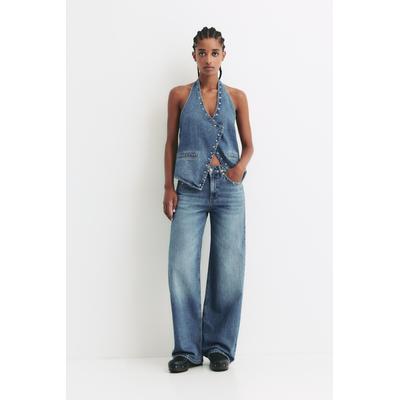 Straight-Leg Mid-Rise Jeans With Studs