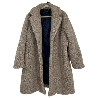 J. Crew Jackets & Coats | J. Crew Teddy Sherpa Topcoat Jacket Ab913 Coat Size 1x Xxl | Color: Cream/Tan | Size: Xxl