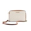 Michael Kors Damen Jet Set Große East West Saffiano Leder Umhängetasche (Vanilla Signature)