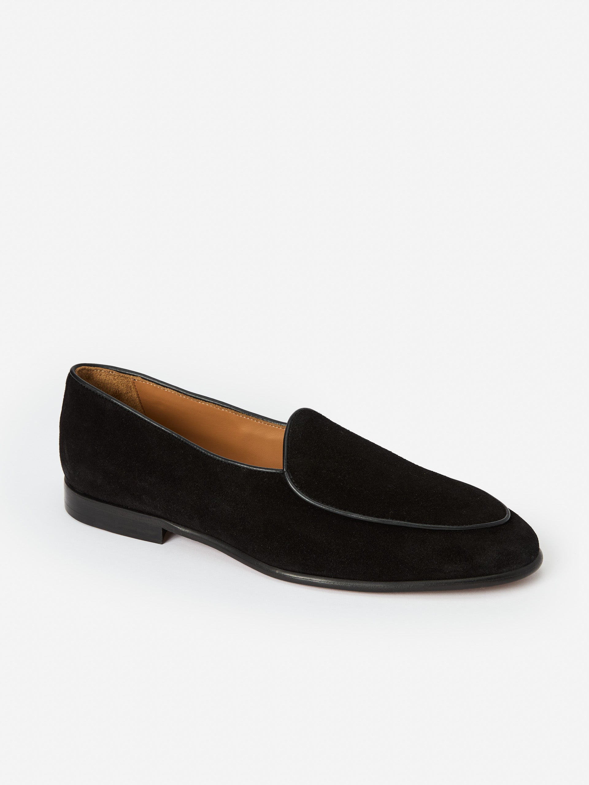 J.McLaughlin Men's Oskar Suede Belgian Loafers Black, Size 12 | Leather/Suede