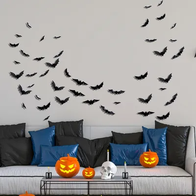 Halloween 3D LED Night Light Spider Dekoration, 3D -Fledermaus -Design -LED -Dekoration, Fledermäuse Wanddekoration für Heimparty Festival,