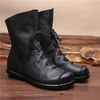 GKTINOO Echtes Kuh Leder Stiefel Frauen Plattform 2025, Herbst Zipper Nicht Slip Kurze Stiefel Winter Frauen Schuhe Botas Mujer Handmade