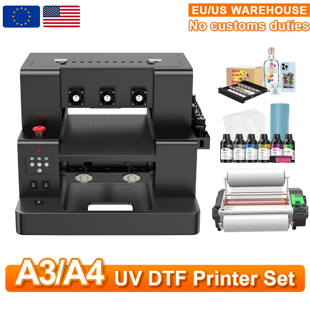 A3 UV DTF imprimante ImpresoraXP600 UV imprimante à plat pour acrylique métal plastique autocollant imprimante bouteille A4 UV DTF imprimante