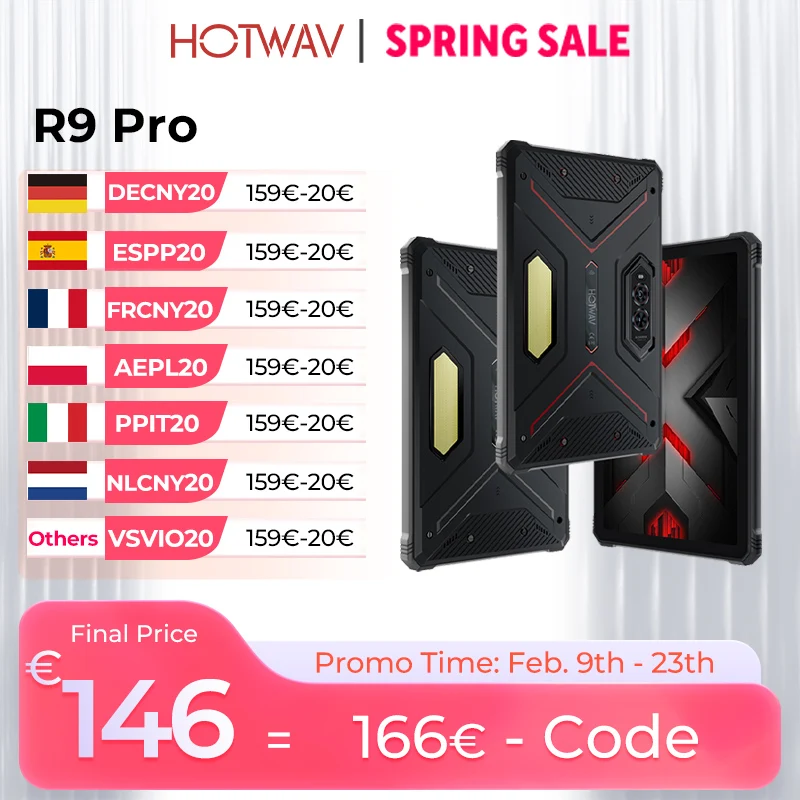 HOTWAV R9 Pro Robustes Tablet Android 14 11" FHD+ 20080mAh Pad 64MP Rückfahrkamera 6GB 256GB Tablet PC mit Super Camping Licht Image