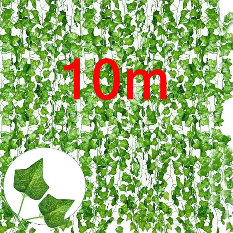 2/4//6/8/10M Seidenblätter Fake Creeper Green Leaf Ivy Vine String für Zuhause, Hochzeit, Hängegirlande, künstliche Pflanzen, Dekoration Image