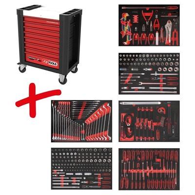Ks Tools Performanceplus Werkzeugwagen-Satz P10 338Werkzeugen 6Schubladen [Hersteller-Nr. 810.6338] Image