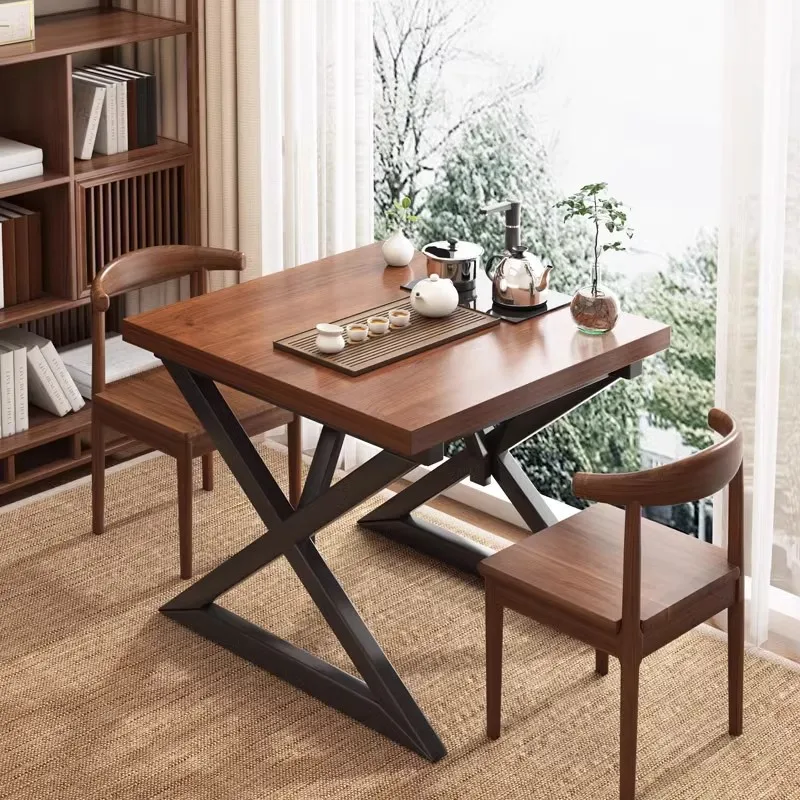 Balkon-Teetisch und Stuhl-Kombination, kleiner Haushalt, Wohnzimmer, Teetisch, Brauen, großes Brett, Teetisch, Büro-Teetisch Image