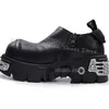 Gothic Nieten Pumpen Metall Dekor Rock Punk Mode Elegante Sexy Echtes Leder Slip-On Frauen Schuhe Neueste Runde Kappe klobigen Absätzen