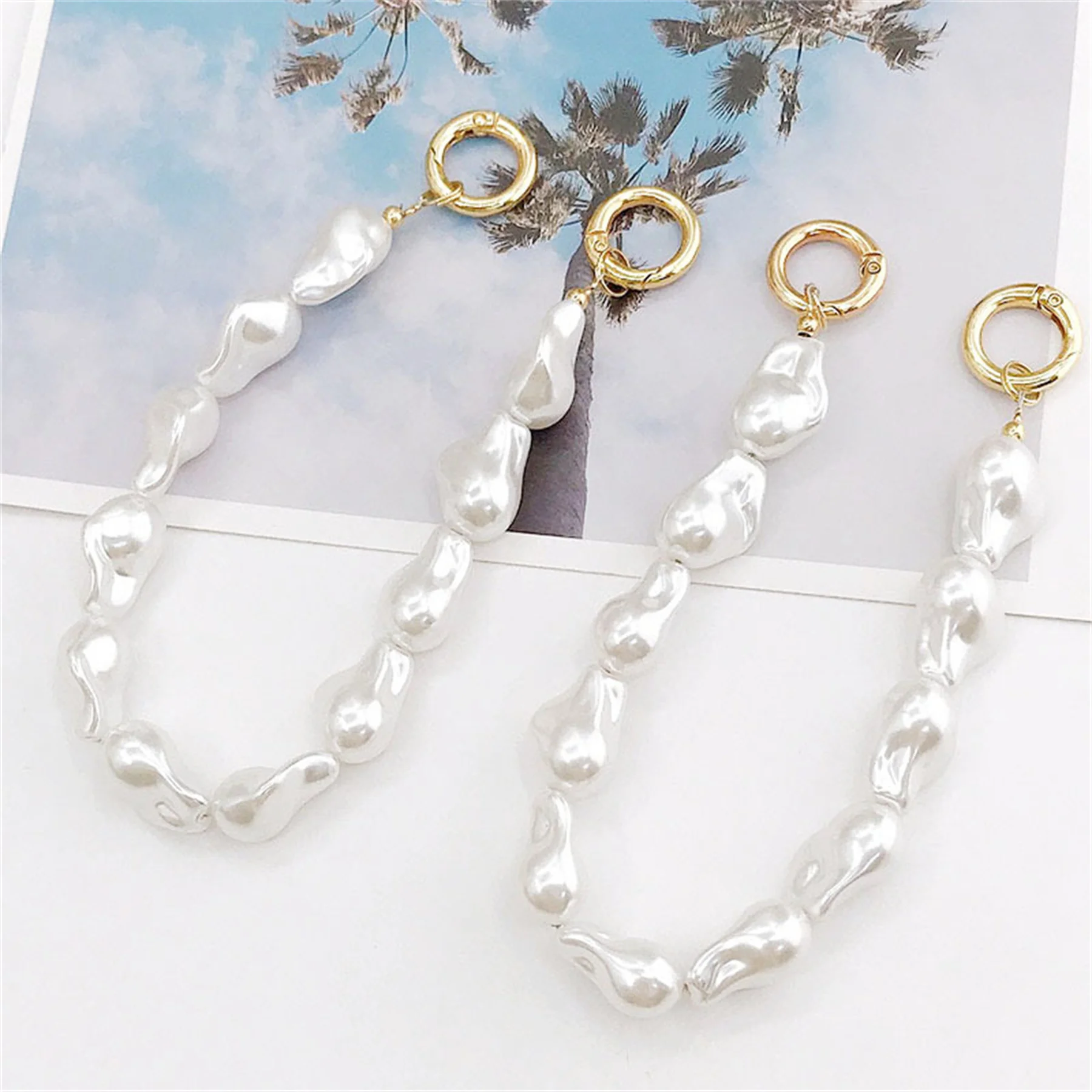 1 Stück Luxus Koreanische Handy Steinförmige Perle Tragbare Armband Kette Für iPhone 14 Pro max 13 12 Samsung Flip 4 3 5G Image