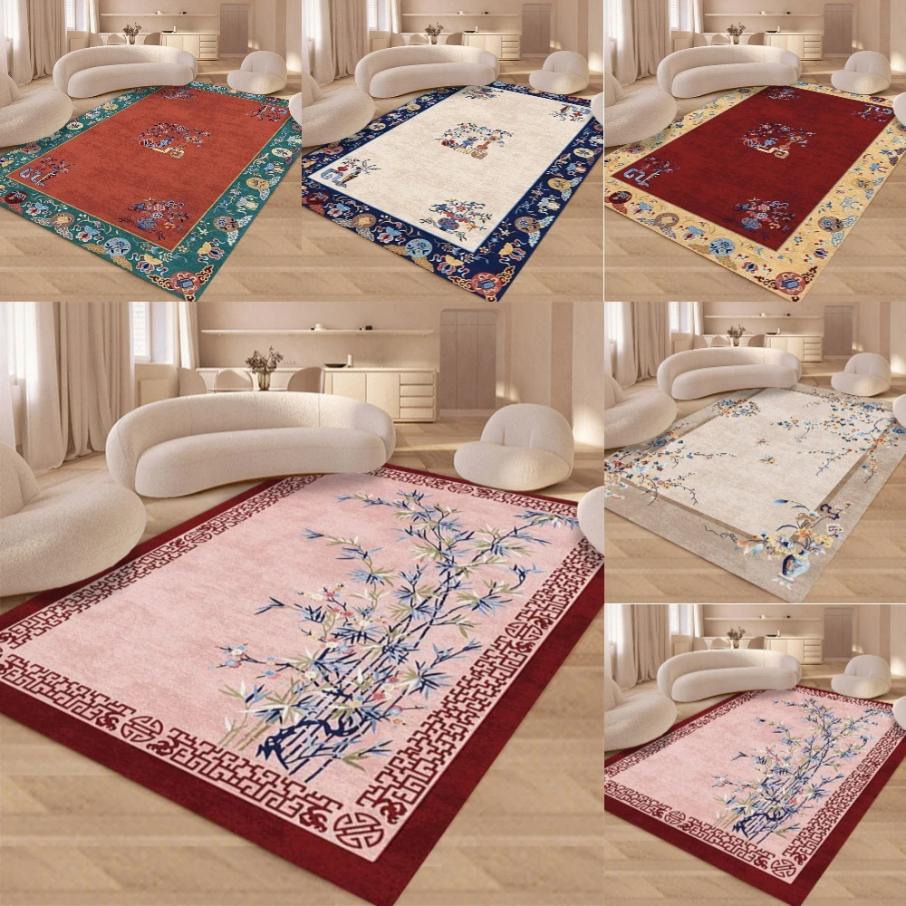 Ostasiatischer Stil Retro Garten Kunst Teppich Wohnzimmer Home Decor Sofa Teppich Schlafzimmer Nachttisch Teppich Küche Couchtisch Matte Geschenke Image