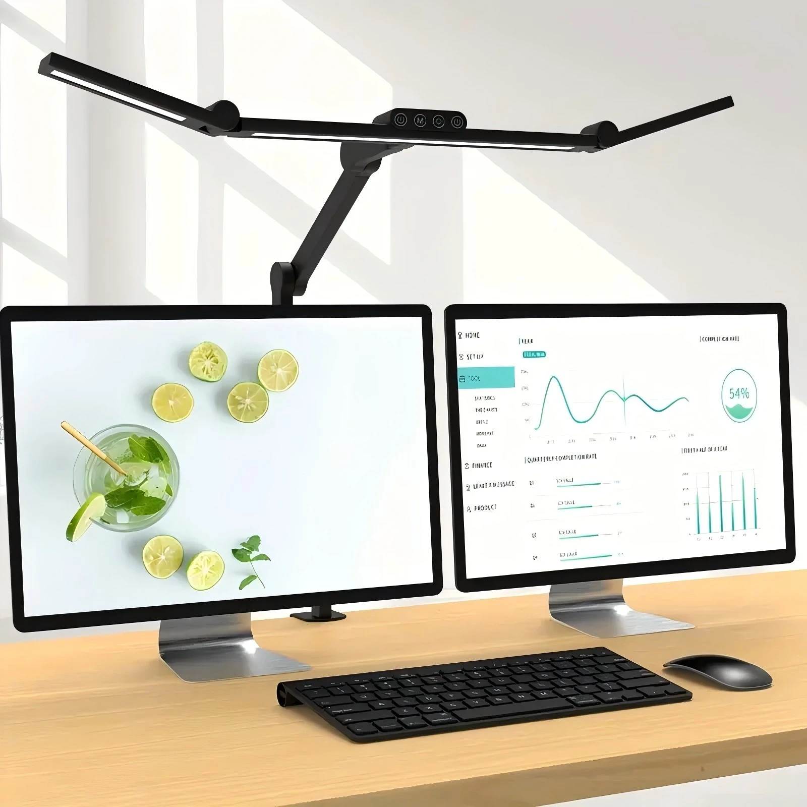 Lampe de bureau LED à intensité variable super lumineuse 24 W, lampe de table LED 1500 LUMEN pour la maison et le bureau avec lumière ambiante, lampe de lumière du jour, pince