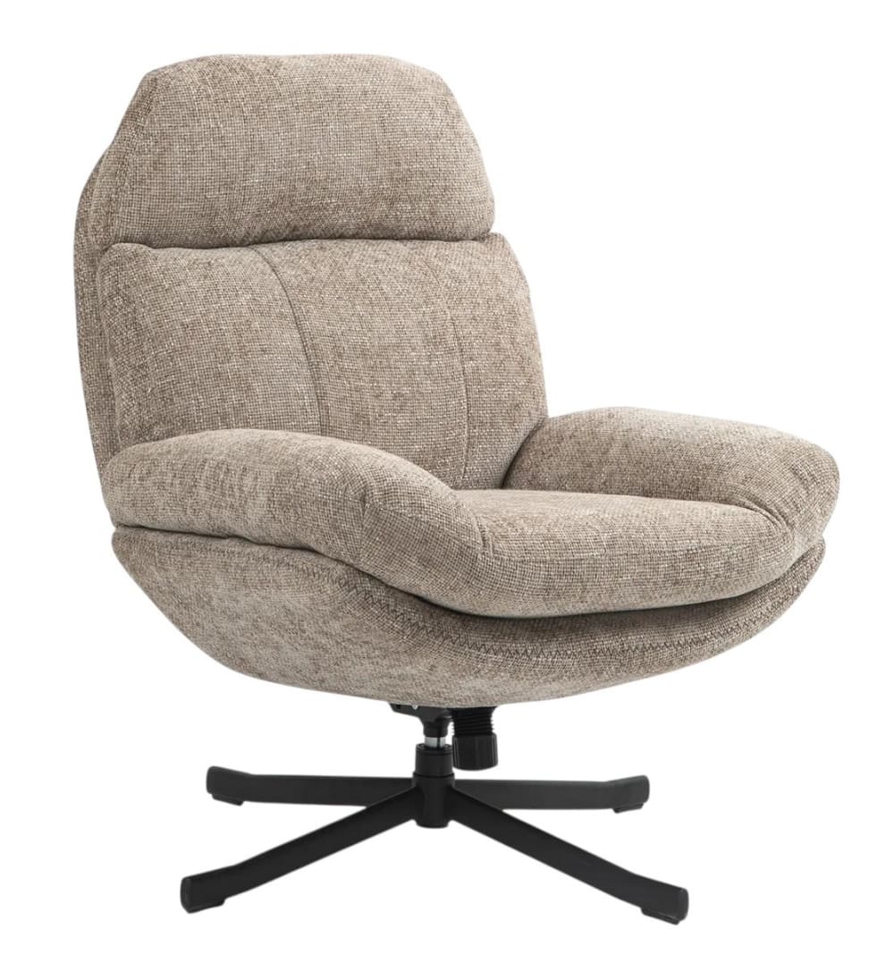 Fauteuil confortable en tissu sable