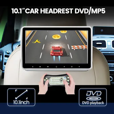 MEKEDE 10.1"CAR HEADREST DVD/MP5 SUPPORT GAME FUNCTIONS BUILT-IN USB AND SD SLOTS AND COMPATIBLE TOUCH KEYS