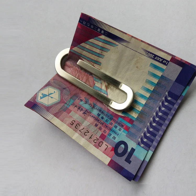 Geld Clips Creatief Roestvrij Staal Metalen Paperclip Houder Map Bankbiljet Hot Verkoop Clip Zilver 2024 Nieuw
