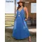 Abito da donna con scollo a V senza maniche in denim taglie forti Abito da donna con scollo a V senza schienale Modis Abiti da donna a pieghe con volant allentato Abito da donna a-line