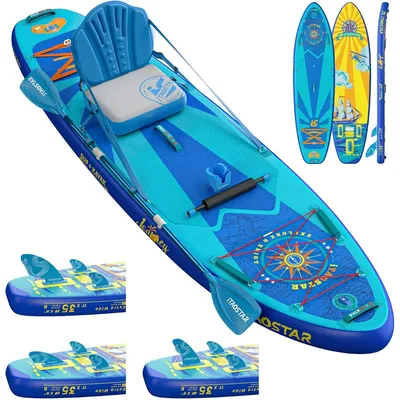 Journey 11'6" / 11'×34" / 11'×35" Extra Wide Paddle Board, One-Stop Premium SUP Board Accessories, Tailored Fins, Stable Inflata
