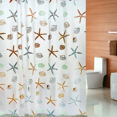 PEVA Bathroom Shower Curtain Home Waterproof and Anti-Mold Home Bathroom Decorative Curtain 180x200cm with 12 Hooks