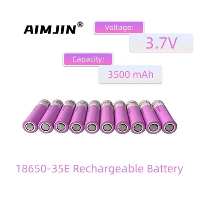 3.7V 3500mah 18650 Battery For Samsung 35E INR 18650 20A Lithium Lon Battery Replacement External Battery+Charger