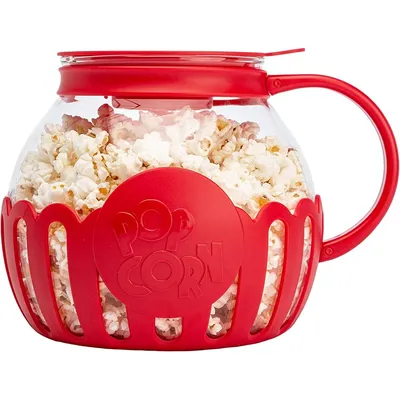 2.25 Quart Micro-Pop Microwave Popcorn Popper with Temperature Safe Glass Snack Pop Corn Air Poppers Microwave Popcorn Maker