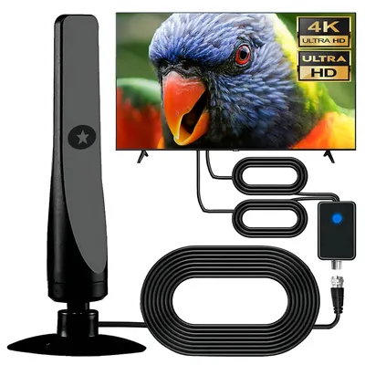 TV Digital Antenna with Signal Booster HD Antenna Support 4K 1080P Portable Antenna 50 Miles Range 25DBI for Smart Digital TV