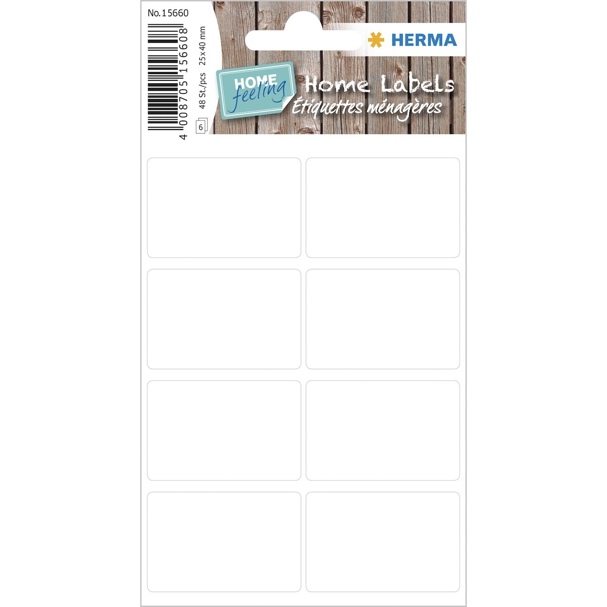 Herma Etiketten für den Haushalt 25 x 40 mm weiss 6 Bl 48 Etik. Image