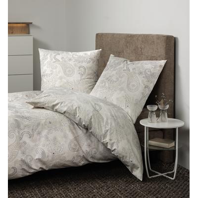 Bettwäsche JANINE "Soft-Cotton71001 0", beige (natur), B/L: 155cm x 220cm, , Linon, B/L: 80cm x 80cm, Linon, Obermaterial: 100% Baumwolle, Bettwäsche, mit Reissverschluss Image