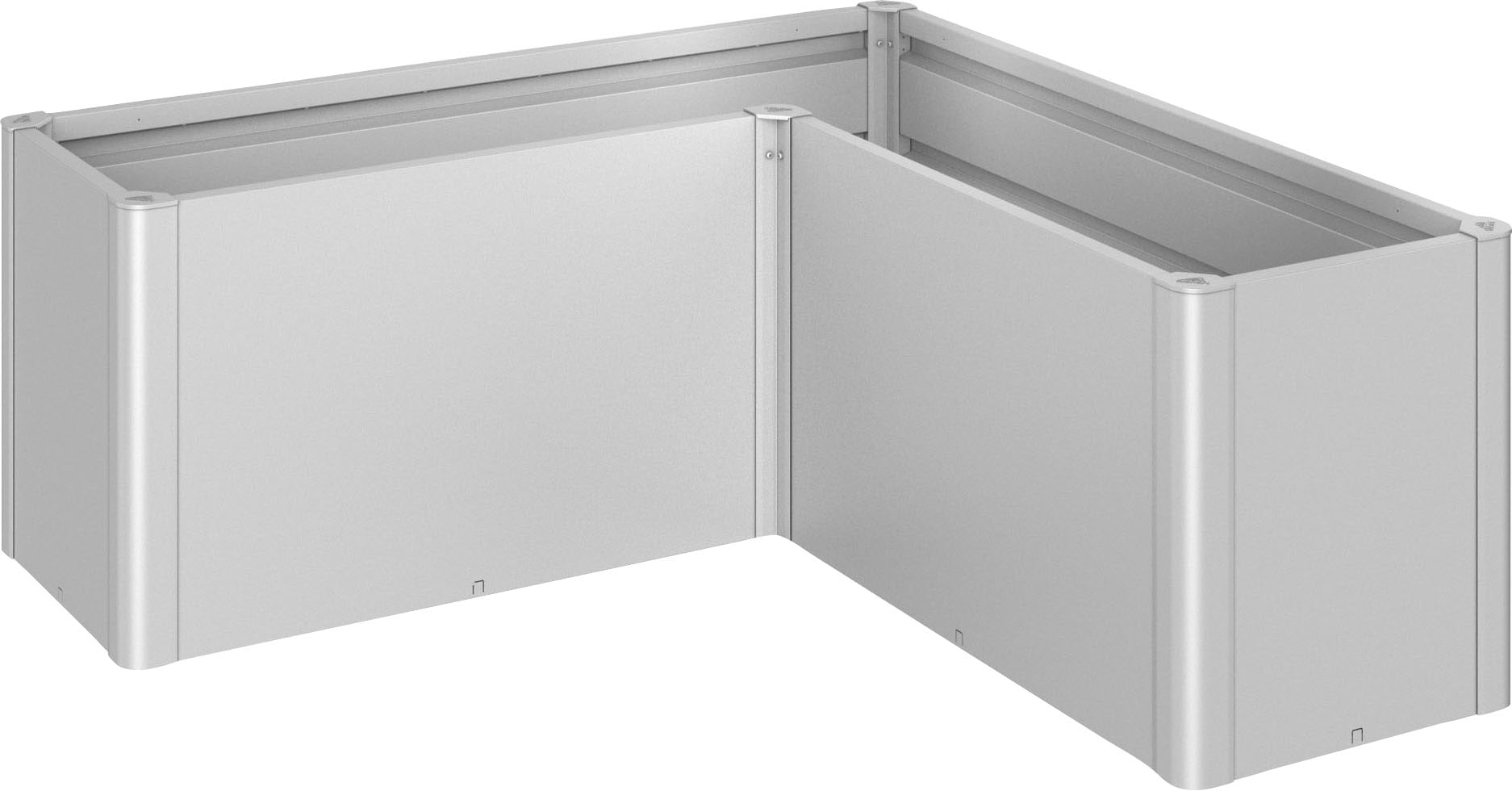 Hochbeet BIOHORT "Belvedere", silber (silber, metallic), B:152cm H:61cm T:152cm, Stahl, Pflanzgefäße, 152x152x61 cm, extrem langlebig, aus Metall Image