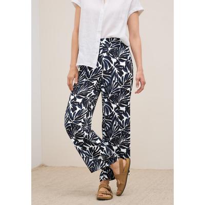 Stoffhose CECIL "Style NEELE", Damen, Gr. XXL (46), Länge 30, urban dunkelblau, Web, Obermaterial: 100% Viskose, bedruckt, casual, loose fit lang, Hosen, Sommerhose mit grafischem Muster Image