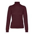 Strickpullover VERO MODA "VMIRIS LS ROLLNECK PULLOVER GA NOOS", Damen, Gr. XS, rot (winetasting), Strick, Obermaterial: 40% Viskose, 28% Polyamid, 27% Polyester, 5% Wolle, unifarben, modisch, slim fit, Langarm, Pullover