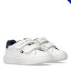 Sneaker TOMMY HILFIGER, Kinder, Gr. 25, weiß (weiß, blau), Synthetik, modisch, Schuhe, Klettschuh, Freizeitschuh mit Logoverzierung