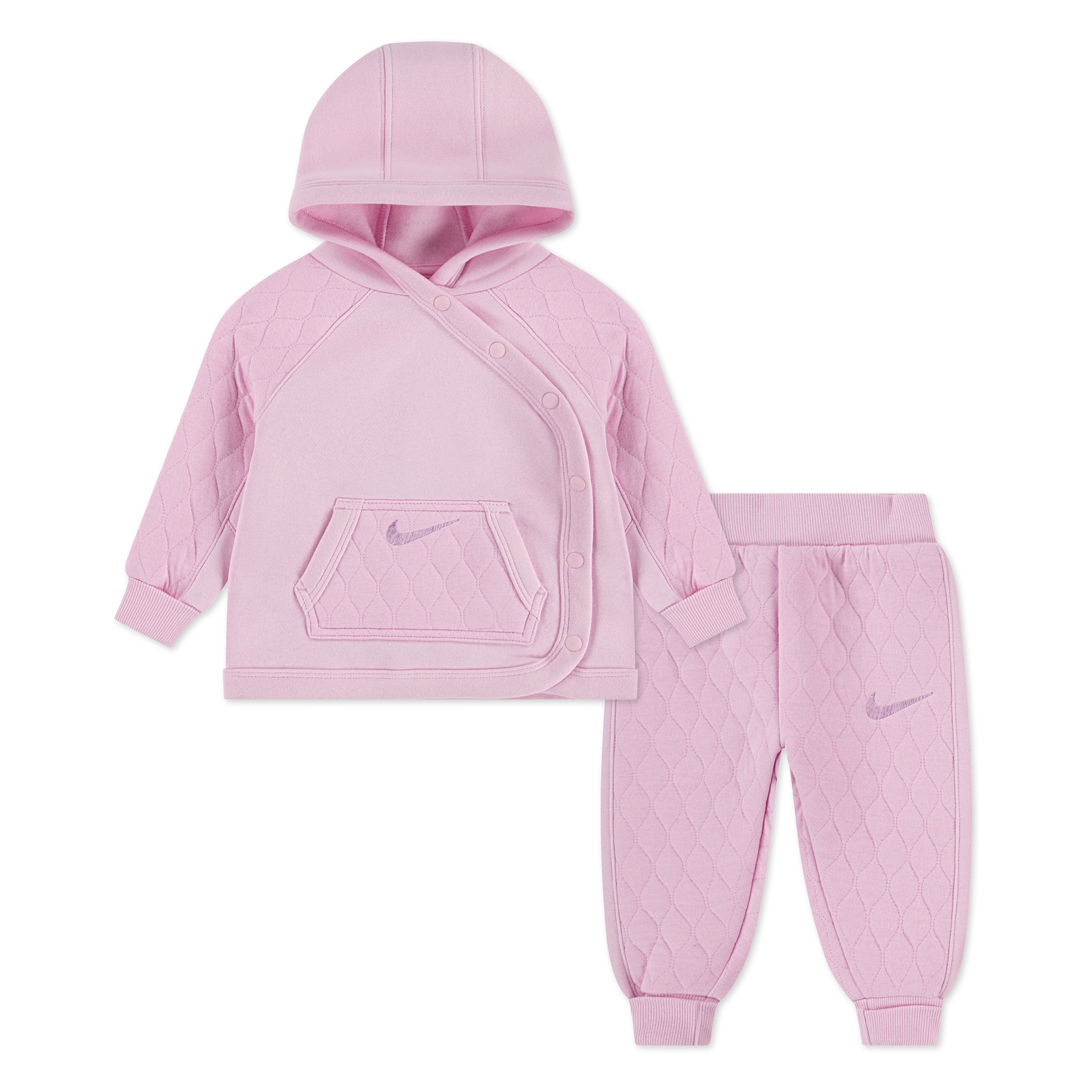 Jogginganzug NIKE SPORTSWEAR "NKN READYSET HOODED JOGGER SET", Kinder, Gr. 86 (18), rosa (pink foam), Obermaterial: 62% Baumwolle, 38% Polyester. Obermaterial Hose: 52% Polyester, 48% Baumwolle, Sportanzüge, für Babys Image