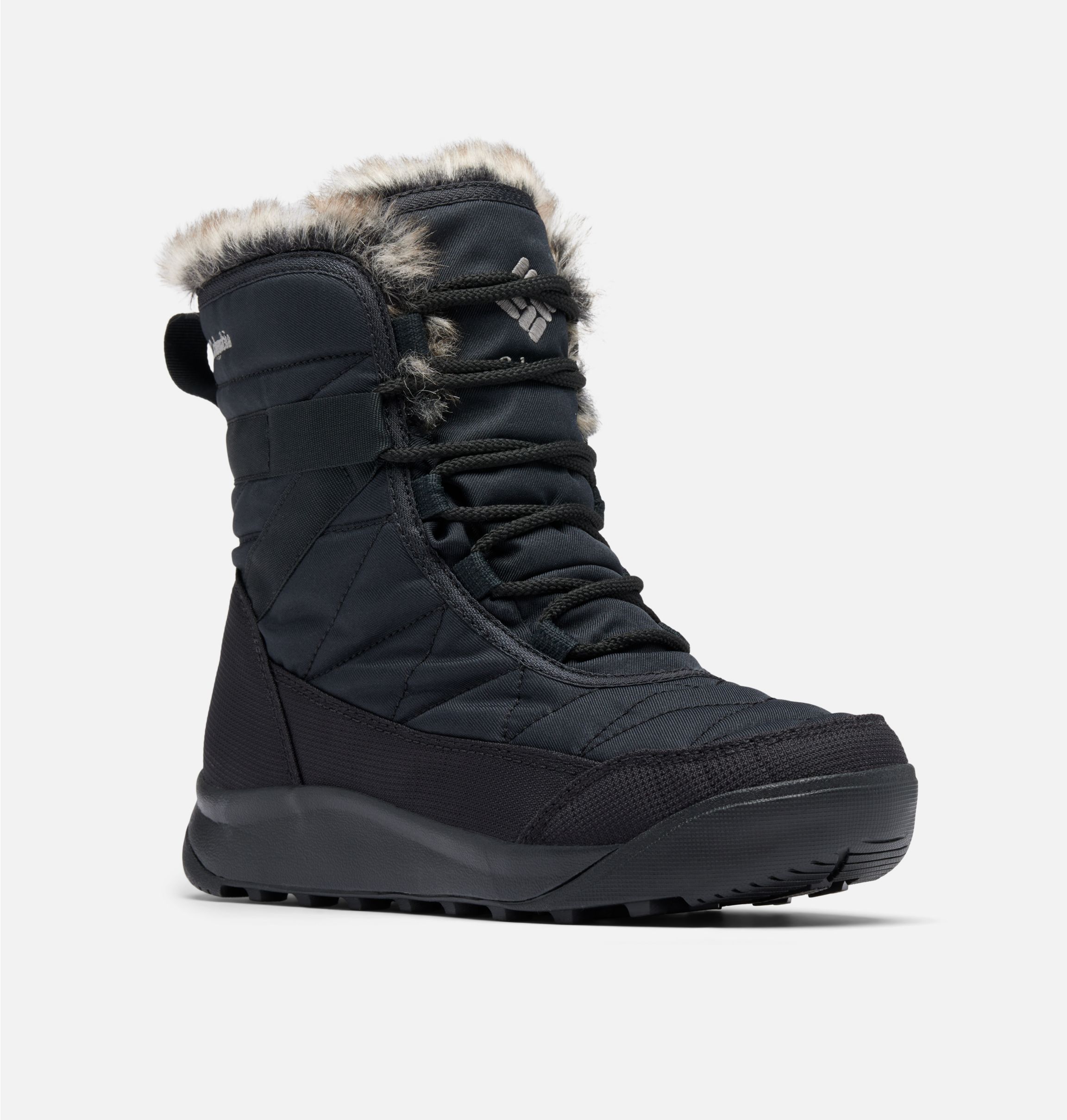 Snowboots COLUMBIA "MINX™ SHORTY IV", Damen, Gr. 39, schwarz (schwarz, titanium ii), Textil, Schuhe Snowboots, gefüttert