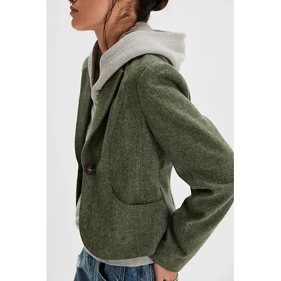 Whip Smart Blazer Jacket at Free People in Forest Green, Size: Small