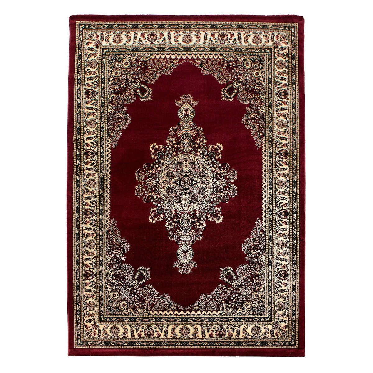 Carpetsale24 Orient Teppich 80x150 cm Rot, Klassischer Kurzflor mit Ornamentik, Pflegeleichter Läufer für Flur, Diele oder Eingangsbereich Image