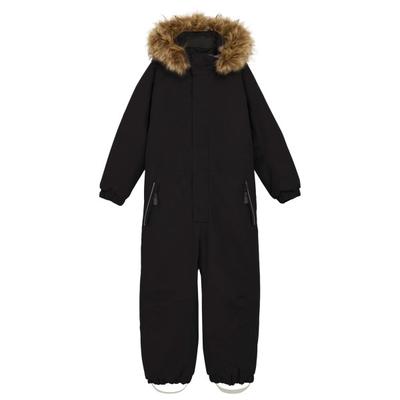 Color Kids - Kid's Coverall with Fake Fur - Overall Gr 128 schwarz Image