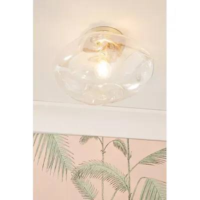 Iridescent Glass Flush Mount Ceiling Light
