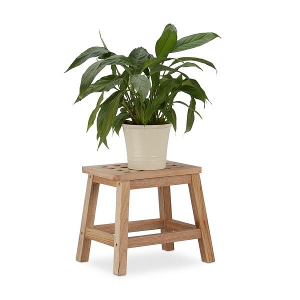 relaxdays Tritthocker Walnuss braun