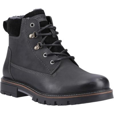 Hush Puppies Pier Herren Schwarze Leder Knöchelstiefel Image